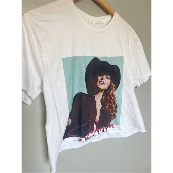 Shania Twain Crop Graphic T-shirt Women Large Blue Short Sleeve Music - Picture 4 of 8